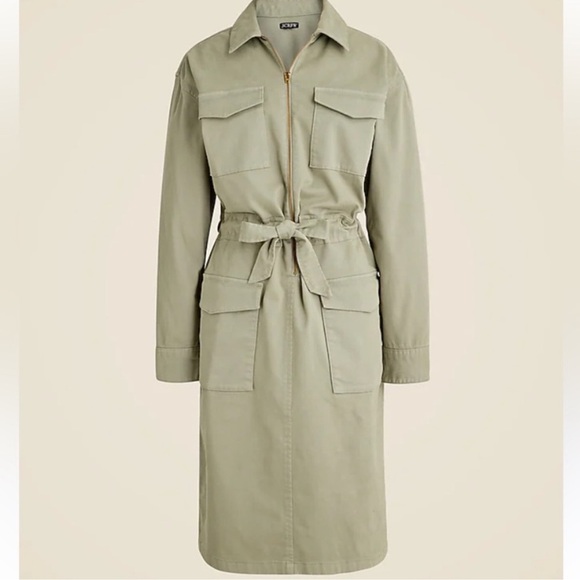 NWT! J.Crew Cinched-waist utility dress in stretch chino. Size 8. $178 - Picture 1 of 5